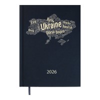 Щоденник датований «UKRAINE 2026» A5 на 336 сторінок з картонною обкладинкою, синій, ТМ Buromax