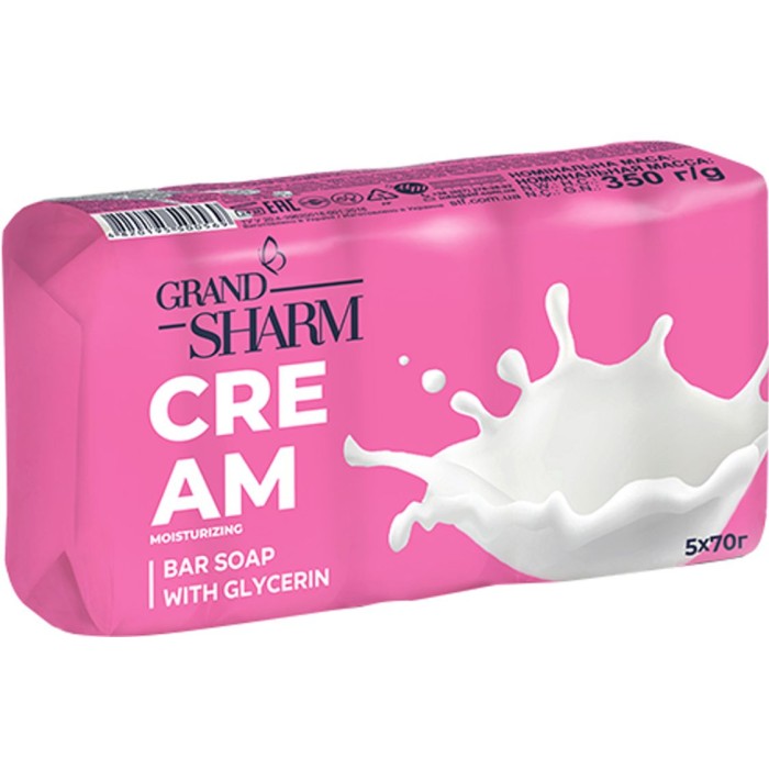 Мило «Зволожуючий крем» тверде 5х70 г, ТМ Grand Шарм