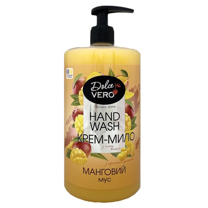 Крем-мило «Манговий мус» з дозатором 1000 мл, ТМ Dolce Vero