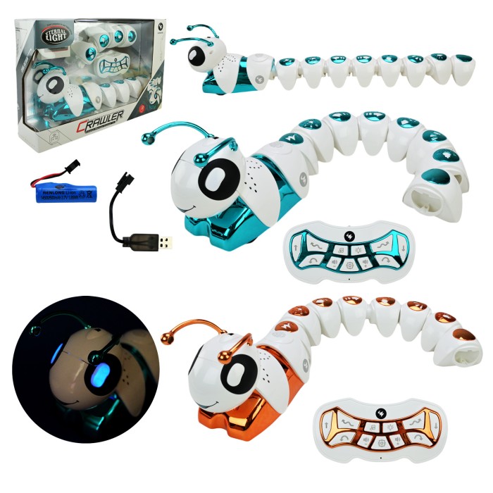 Робот «Гусінь» р/к на акумуляторі зі світлом та USB, в асортименті, у коробці 41х10х26,5 см