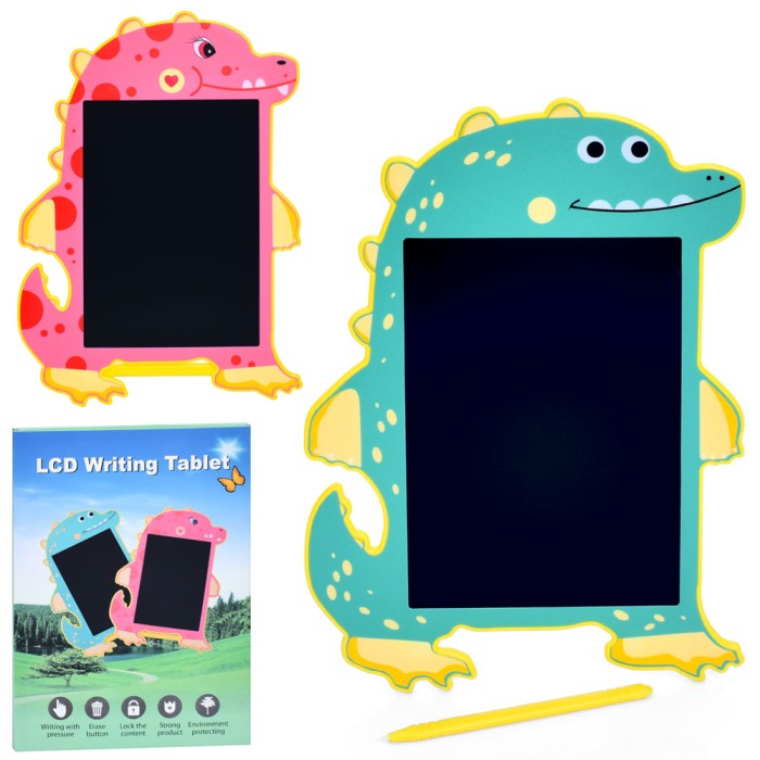 LCD планшет «Динозаврик» 8,5 дюймів кольоровий, на батарейці, в асортименті, у коробці 20х28х1 см