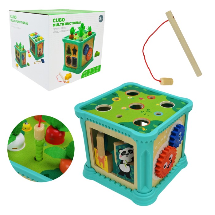 Куб-сортер 17х17х15,3 см дерев'яний, у коробці 17,5х17,7х16 см