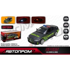 Машина «BMW i4 M50» 1:34 металева зі світлом, звуком та дверима що відкриваються, у коробці 18х9х8 см, Автопром