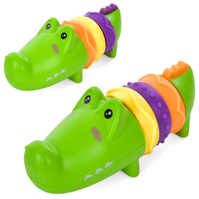 Брязкальце «Крокодил» 14 см з тріскачкою, в асортименті, у пакеті 23х15х5 см