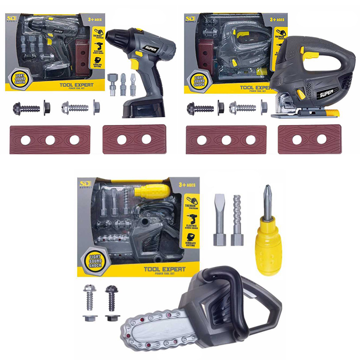 Набір інструментів з рухомими деталями, на батарейці, у коробці 27х22х7 см