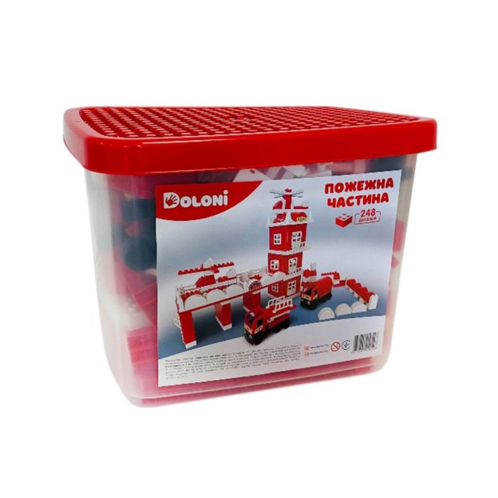 Конструктор «Пожежна частина» на 248 деталей, у пластиковому боксі, ТМ Долоні