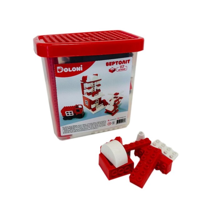 Конструктор «Гелікоптер» на 117 деталей, у пластиковому боксі, ТМ Долоні