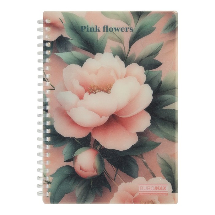 Зошит з роздільниками «ARABESKI» А5 на 80 аркушів у клітинку на спіралі збоку з пластиковою обкладинкою, ТМ Buromax