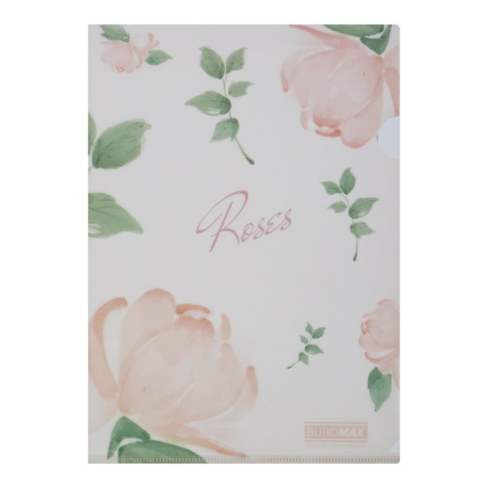 Папка-куточок «ARABESKI» А4 пластикова напівпрозора матова, коралова, TM Buromax