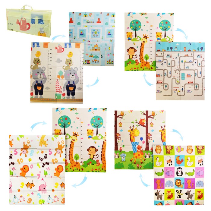 Ігровий термокилимок 180х150 см двосторонній складний з XPE, в асортименті, у сумці