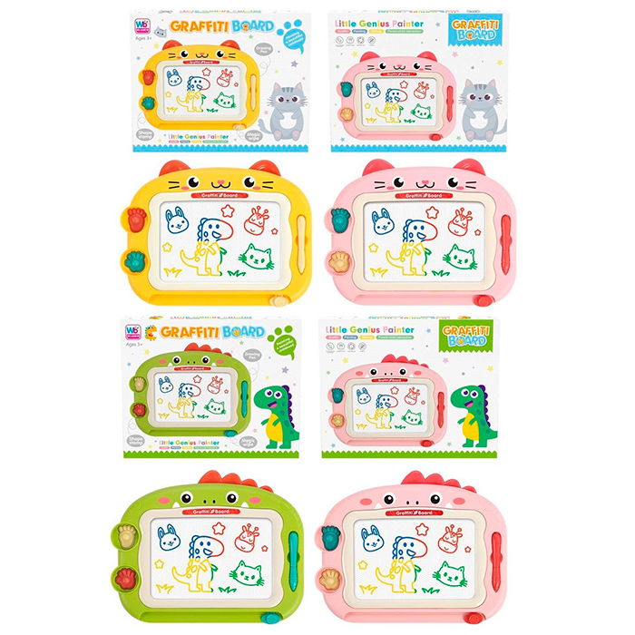 Дошка для малювання 30х23 см кольорова з 2 штампами, в асортименті, у коробці 30,5х25х3,5 см