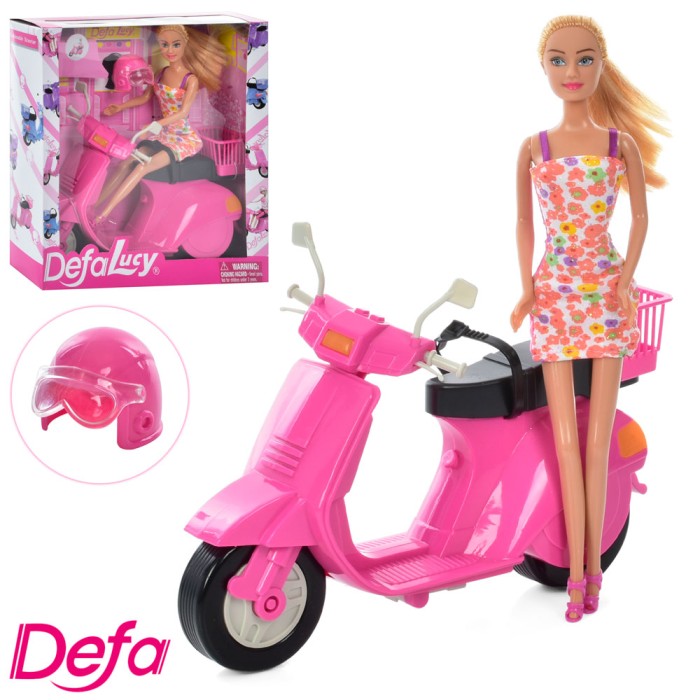 Лялька «DEFA» 28 см з мотоциклом 27,5 см та шоломом, у коробці 28х28х8 см.