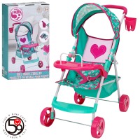 Коляска для ляльки 49х34,5х58,5 см прогулянкова з кошиком, підсклянником, у коробці