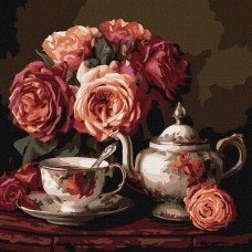 Картина за номерами «Троянди у темряві» 40х40 см, ТМ Ідейка