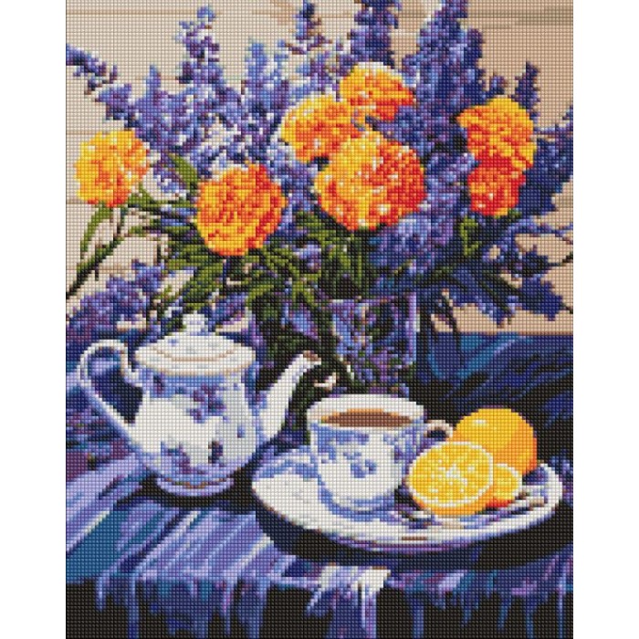 Набір з алмазною мозаїкою «Лавандова гармонія» зі стразами АВ 40х50 см, ТМ Ідейка