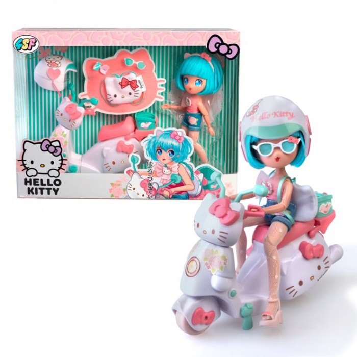 Ігровий набір 4SF MANGA DOLLS серії «Hello Kitty. Красива Пінк на скутері» 19,5 см з аксесуарами, у коробці 25х33х8 см