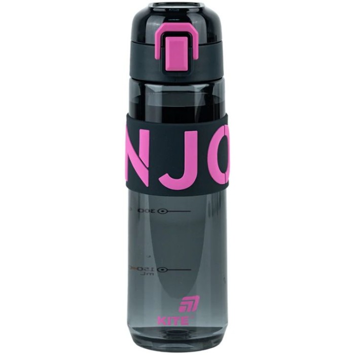 Пляшечка для води 680 мл чорно-рожева, TM Kite