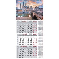 Календар квартальний «Місто» 30х63 см на 1 пружину, ТМ Buromax