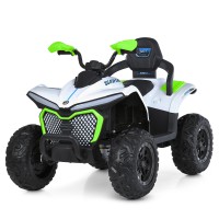 Квадроцикл р/к 2,4G на акумуляторі 12V 10AH з 4 моторами 35W, MP3, USB, TF, BLUETOOTH, EVA, музикою та світлом, біло-зелений