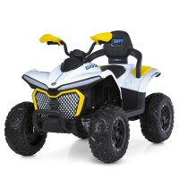 Квадроцикл р/к 2,4G на акумуляторі 12V 10AH з 4 моторами 35W, MP3, USB, TF, BLUETOOTH, EVA, музикою та світлом, біло-жовтий
