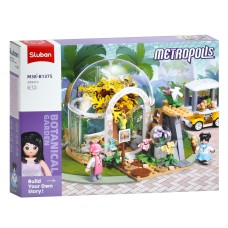 Конструктор «Рожева серія. Ботанічний сад та зелений будиночок» 17,1 см на 299 деталей з фігурками, у коробці 38х29х7 см, SLUBAN