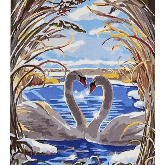 Картина за номерами «Лебедина вірність» 30х40 см, ТМ Strateg
