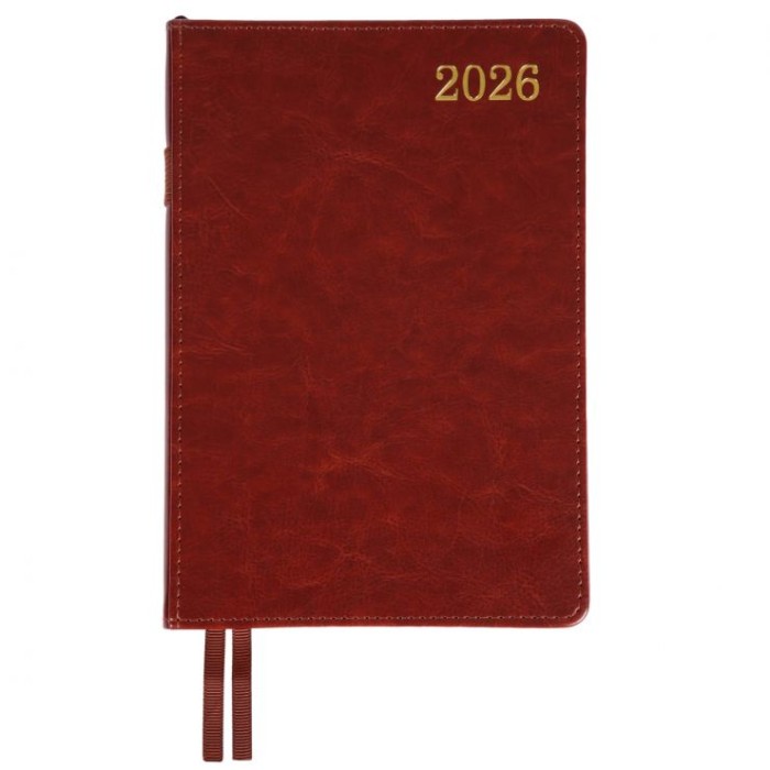 Щоденник датований «City» А5 на 368 аркушів з обкладинкою зі шкірзаму, коричневий, Leo Planner