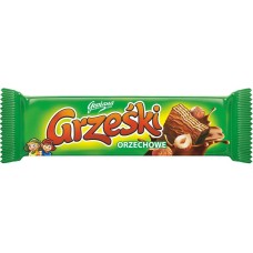Вафлі «Grzeski» у молочному шоколаді зі смаком горіху 36 г