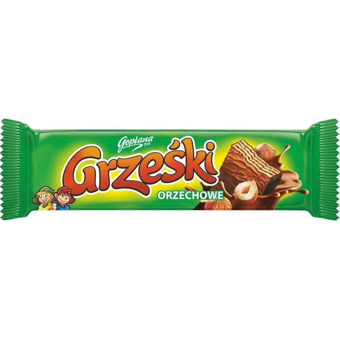 Вафлі «Grzeski» у молочному шоколаді зі смаком горіху 36 г