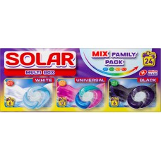 Капсули для прання «MULTI BOX» для білих, універсальних та темних речей, 24 шт., ТМ SOLAR