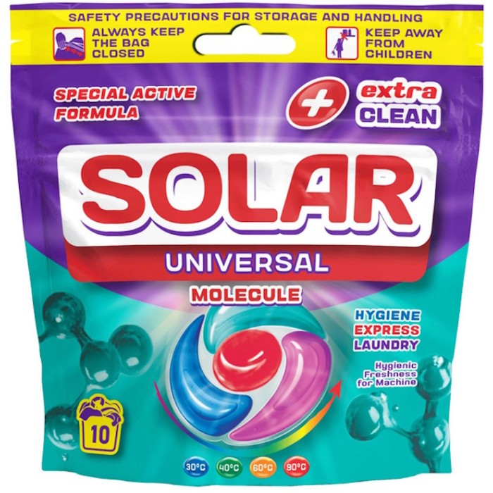 Капсули для прання «Universal MOLECULE» універсальні, 10 шт., ТМ SOLAR