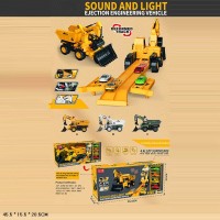 Ігровий набір: будівельна техніка та 4 машинки, у коробці 45,5х20,5х15,5 см