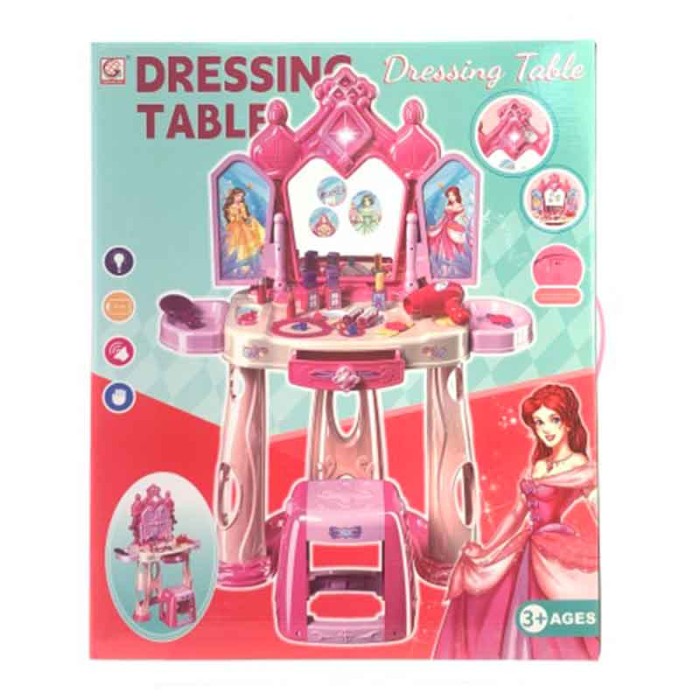 Косметичний столик зі світлом, звуком та аксесуарами, на батарейці, у коробці 47х13х52 см