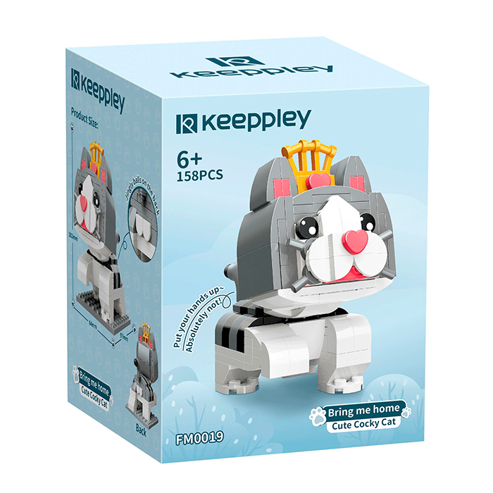 Конструктор «Кіт» 10,2 см на 158 деталей, у коробці 9х12х8 см