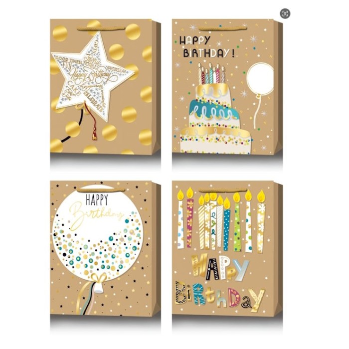 Пакет паперовий 31х42х12 см з тиснення фольгою, в асортименті, ТМ Buromax