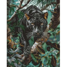 Набір з алмазною мозаїкою «Граційна пантера» 40х50 см, ТМ Ідейка