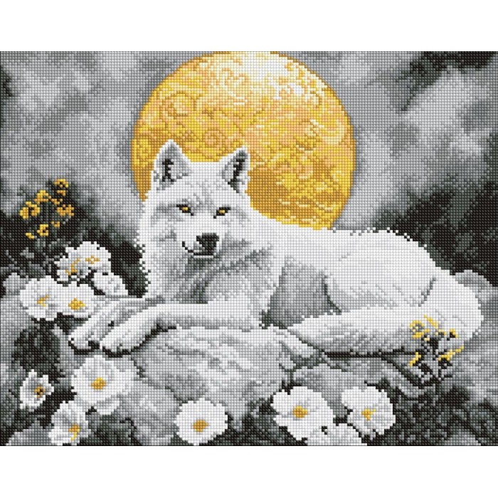 Набір з алмазною мозаїкою «Під світлом місяця» 40х50 см, ТМ Ідейка