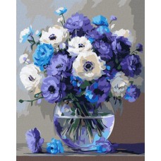 Картина за номерами «Букет блакитних квітів» 40х50 см, ТМ Ідейка