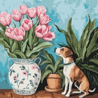 Картина за номерами «Чарівні тюльпани» 40х40 см, ТМ Ідейка