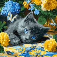 Картина за номерами «Кошеня блакитнооке» 40х40 см, ТМ Ідейка