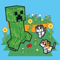 Картина за номерами «Майнкрафт. Кріпер і котики» 25х25 см, ТМ SANTI