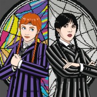 Картина за номерами з алмазною мозаїкою «Wednesday and Agnes» 40х40 см, ТМ SANTI