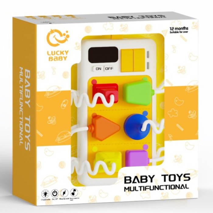 Бізідошка електронна «Розетки» зі звуком та світлом: ігрове поле 17,5х10 см, на батарейці, у коробці 20х23х8,5 см.