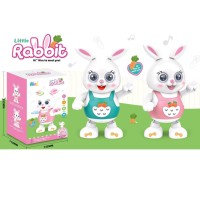 Кролик 22 см музичний зі світлом та рухомими частинами, танцює, на батарейці, в асортименті, у коробці 14х22х11 см.