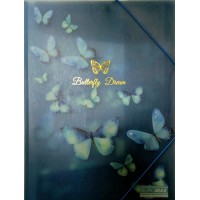 Папка пластикова «ARABESKI» А4 на гумках напівпрозора, синя, TM Buromax