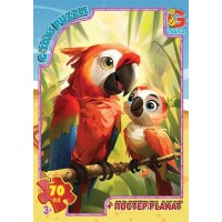 Пазли «Веселі папужки» на 70 елементів, ТМ G-Toys