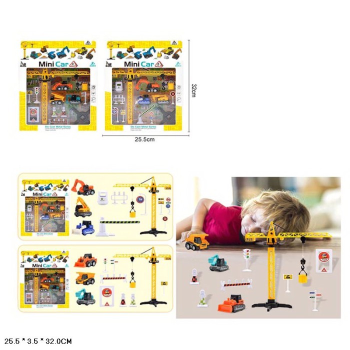 Ігровий набір «Будтехніка»: 3 машинки та аксесуари, в ачортименті, у коробці 32х25,5х3,5 см