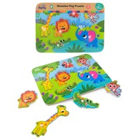 Дерев'яні пазли-вкладиші з 7 елементів, у плівці 30х22х2 см