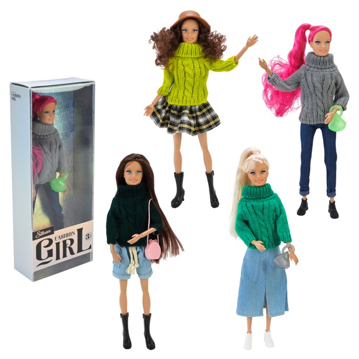 Лялька 30 см у стильному одязі, в асортименті, у коробці 32х6х12 см
