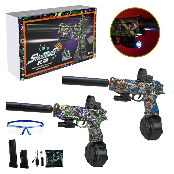 Іграшковий пістолет на акумуляторі, стріляє гелевими кулями, у коробці 31х19х8,5 см